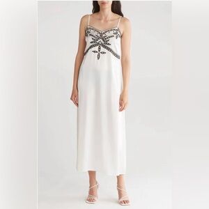 SOLD Topshop Slip Cami Midi Dress with cut out detail in White Size 6 NWT